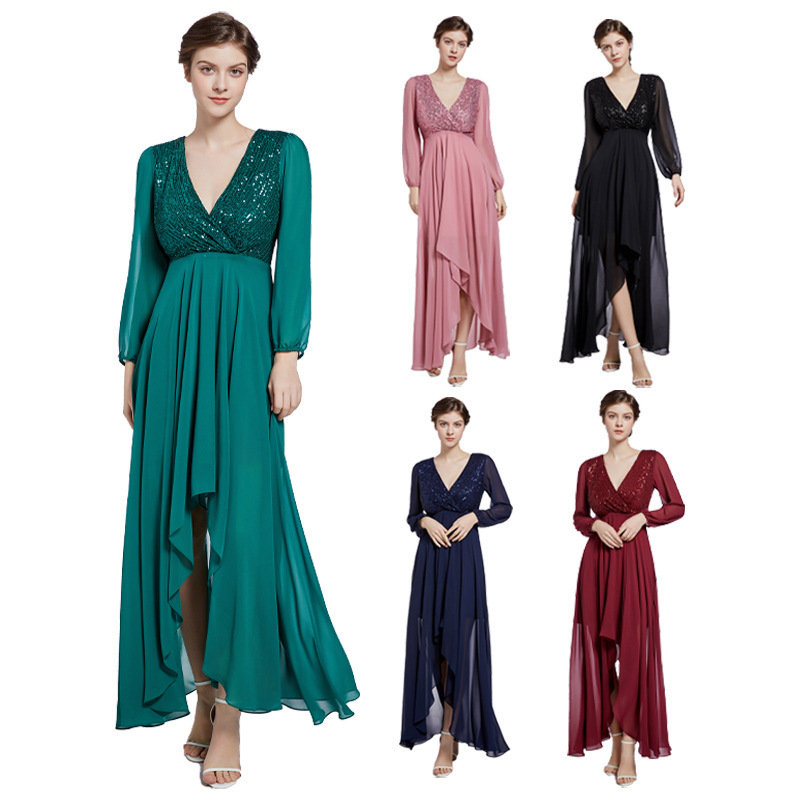 200# Amazon bridesmaid dress evening dress banquet host performance dress female adult ceremony sequined temperament dress