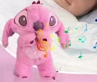 国境を越えて人気の耳が動くスティッチのぬいぐるみ、赤ちゃんの睡眠を助けるおもちゃ、ギフト、人形|undefined