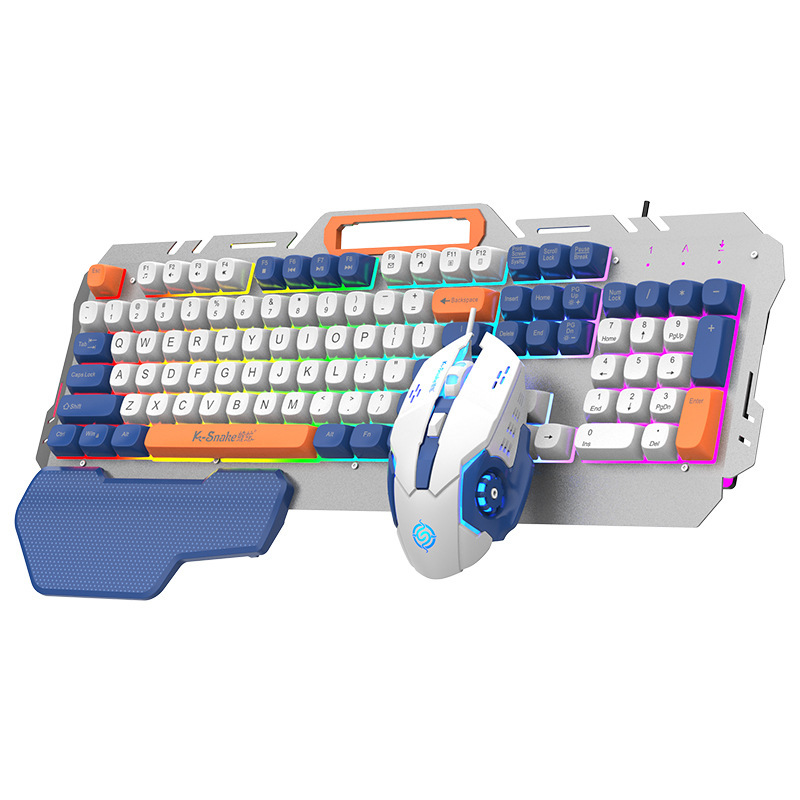 マムシkm 160有線usb金属ネットカフェのキーボードのマウスセットの機械的な手触りのコンピュータの電気競争のゲームのキーボードのマウス|undefined