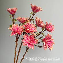 仿真高品质三头玉兰花 年宵花 硅胶棉玉兰花 桃运连连 福运满堂