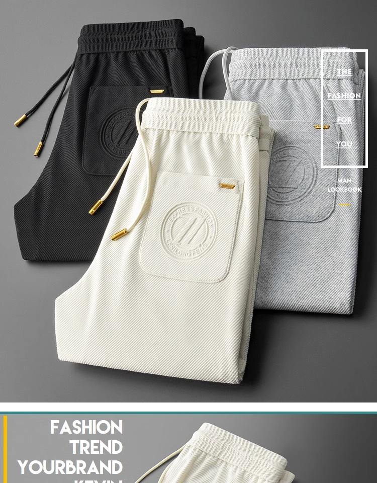 Pantaloni tuta uomo in cotone gamba dritta con ricamo_voghion.com