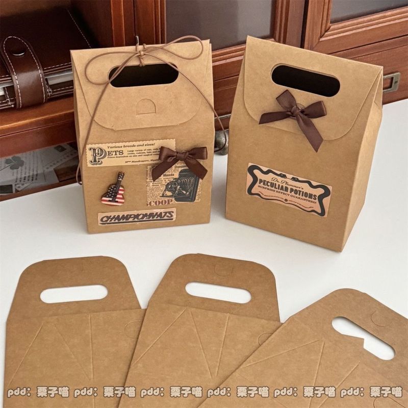厚みのあるクラフト紙箱、高価値インスタイルギフト配送包装材、立体ポータブル紙箱|undefined