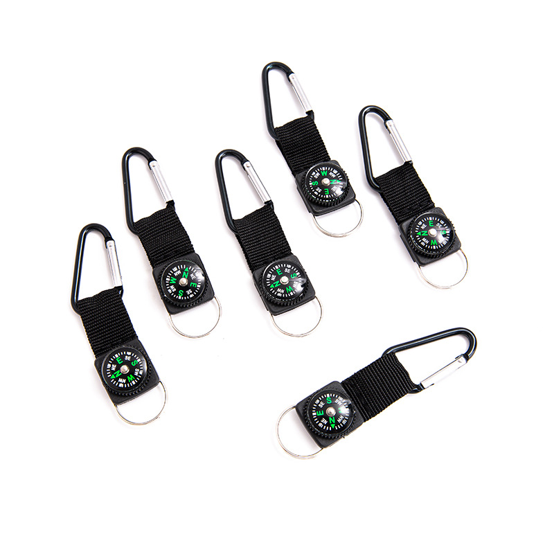 No. 5 Carabiner Webbing Compass Ring Mobile Power Supply Solar Power Bank Bottle Buckle Aluminum Alloy Quick Hook