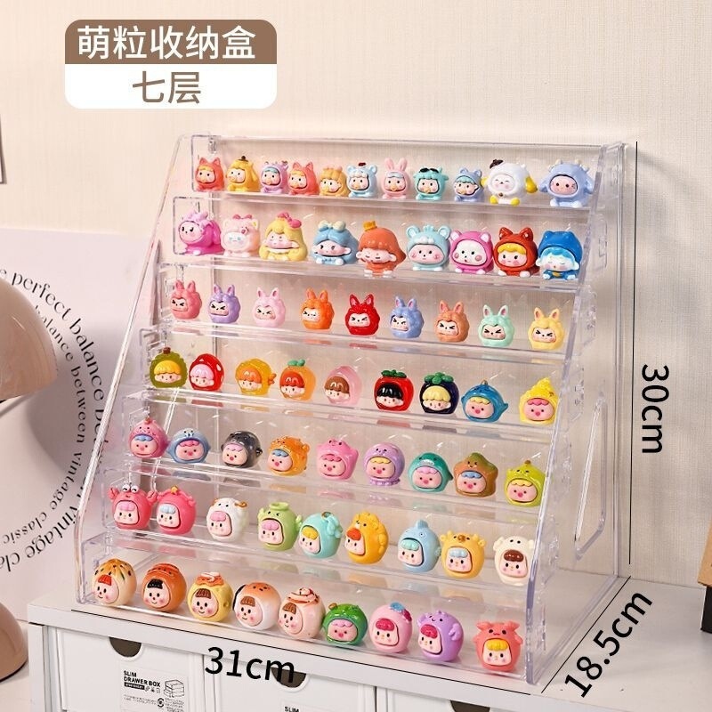 萌粒展示架多层乐高盲盒手办收纳盒透明亚克力吧唧立牌玩具陈列架|undefined