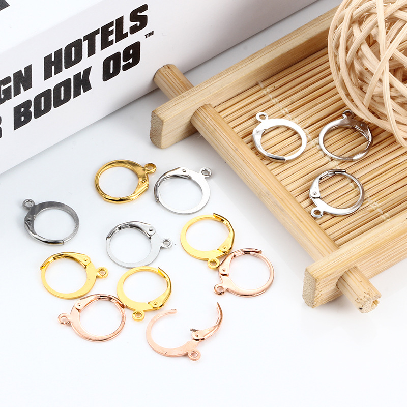 20 PCS/Package Stainless Steel Solid Color Polished Earring Findings display picture 2