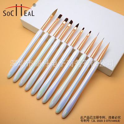 factory Supplying white Waistline Acrylic Nail Pen solar system Nail enhancement Carved Phototherapy Pull Pen