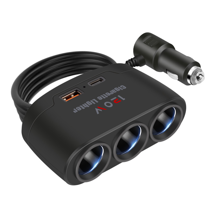多機能車載充電器車充電器一牽引三帯USB PDインターフェイス12v24v汎用アダプタプラグ|undefined