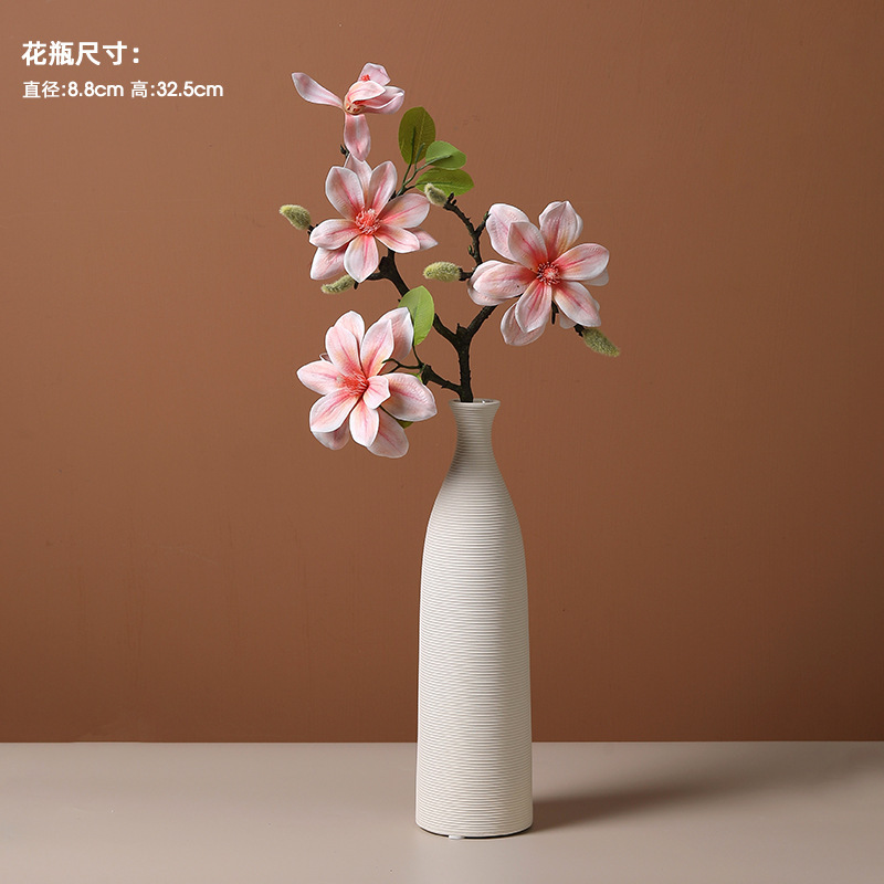 卸売りの白い陶磁器の花瓶の置物の生け花の乾いた花の客間の食事のデスクの玄関の装飾品のアイデアの芸術の花器|undefined
