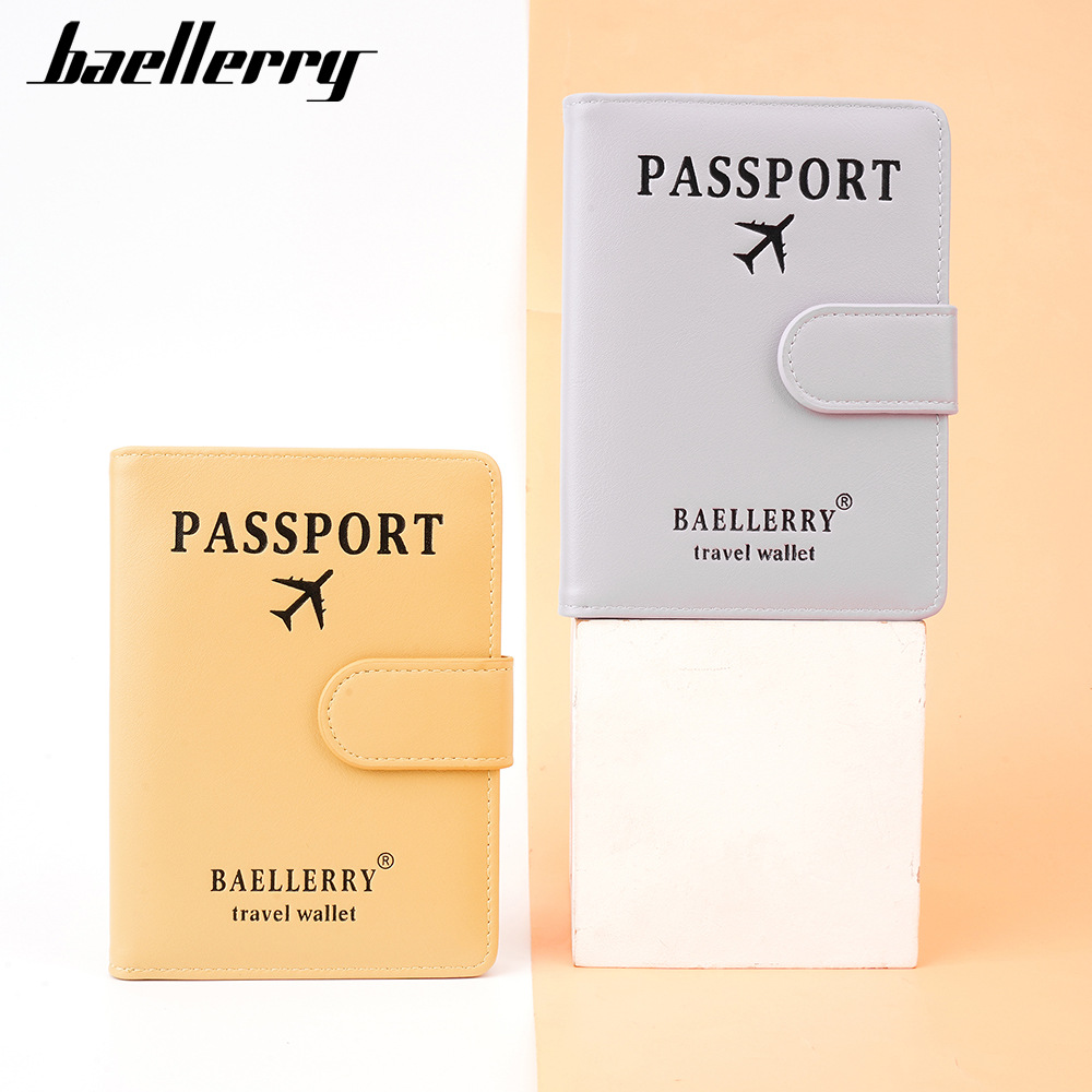 Baellerry 2023 New Unisex RFID Anti-magnetic Buckle Passport Bag. Simple Card Holder for Overseas Travel Documents._voghion.com