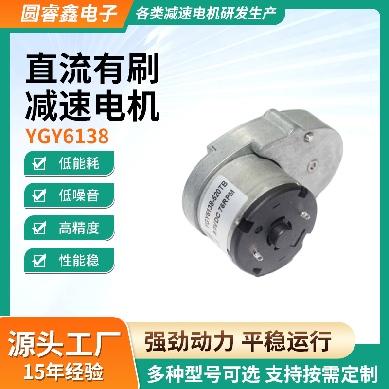 直流减速电机大扭矩YGY6138机器人保险柜配件微型低噪音有刷马达