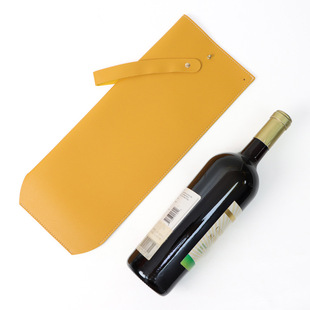 Factory in stock Outdoor Dinner Red Wine Carrying Portable Storage Leather Case Single Pack Wine Champagne Gift Bag