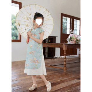 Girls' Chinese-Style Dress Summer 2025 New Chinese-Style Children's Cheongsam Dress Girl Hanfu Dress