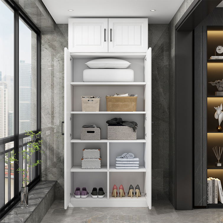 New Wooden Wall-Mounted Shoe Cabinet Storage Cabinet Orderable Cabinet Balcony Storage Cabinet Sun Protection Wardrobe Bay Window Storage Cabinet