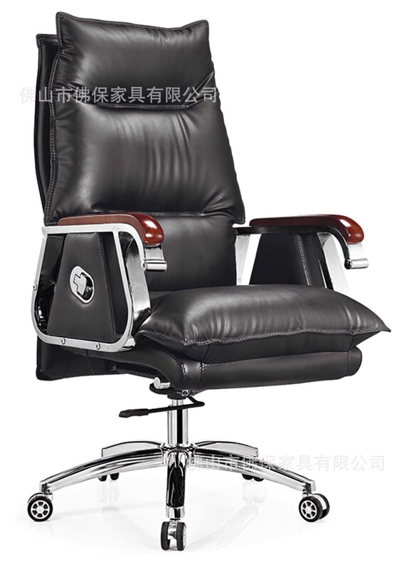 Leather Chair Wood Armrest Office Chair Executive Chair Boss Chair Elastic Chair Office Furniture Export Middle East Saudi Arabia