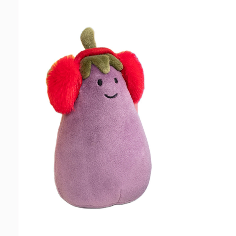 Divertido muñeco de gota de lluvia feliz muñeco muñeco de peluche orejeras de Halloween berenjena manta vampiro berenjena