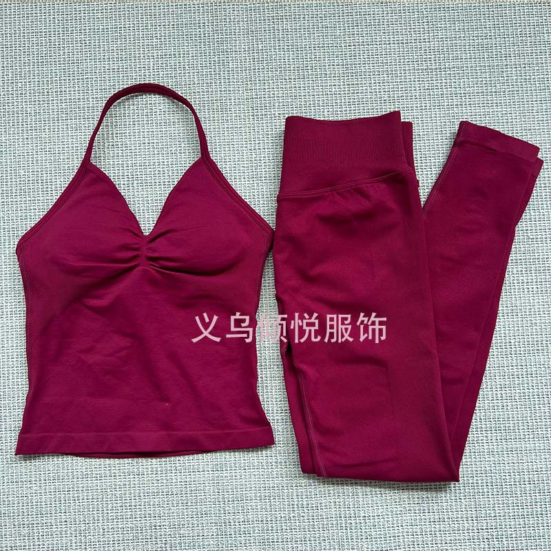 AliExpress venta caliente DFYNE nuevo fitness yoga traje deportivo chaleco halter sujetador pantalones cortos traje mujer