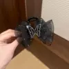 Чёрный, бант со стразами, 8 см