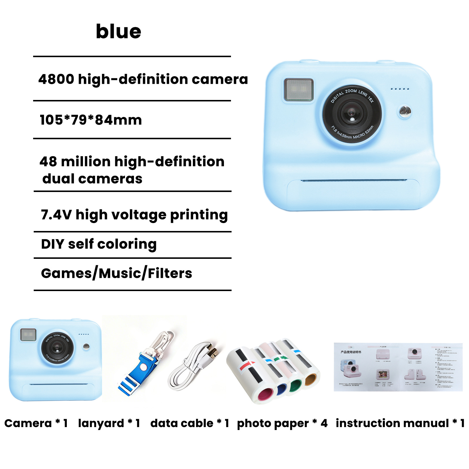 # Nuevo producto Amazon Photode HD Doble espejo cabeza de impresión en color para tomar fotos y grabar videos
