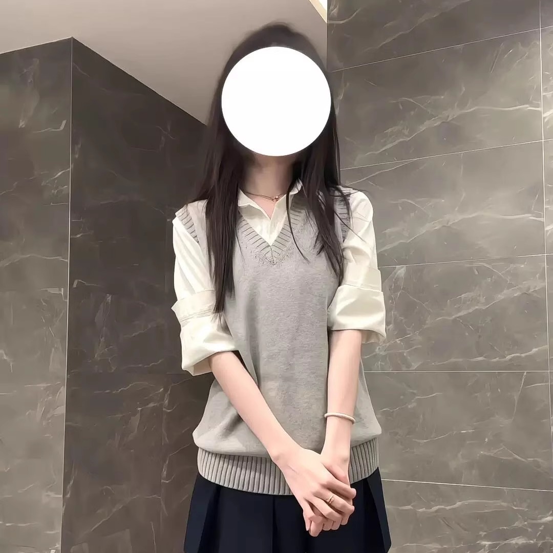 JK马甲原创正版日系学院毛线针织毛衣背心女开春叠穿衣校供感羊毛