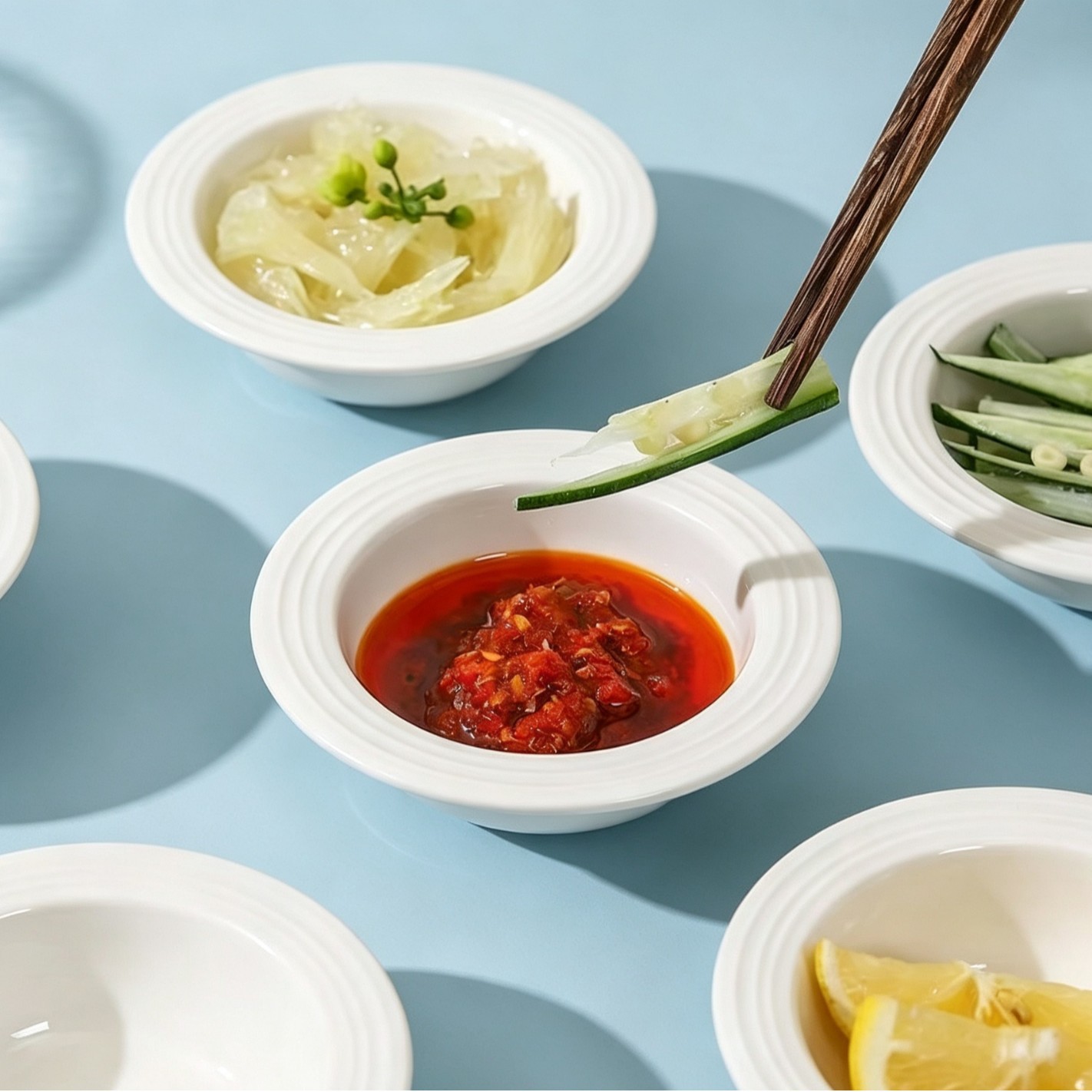 New style household and hotel pure white straw hat-shaped dish, western-style tableware, simple ceramic seasoning dish, sauce dish for hot pot dipping sauce