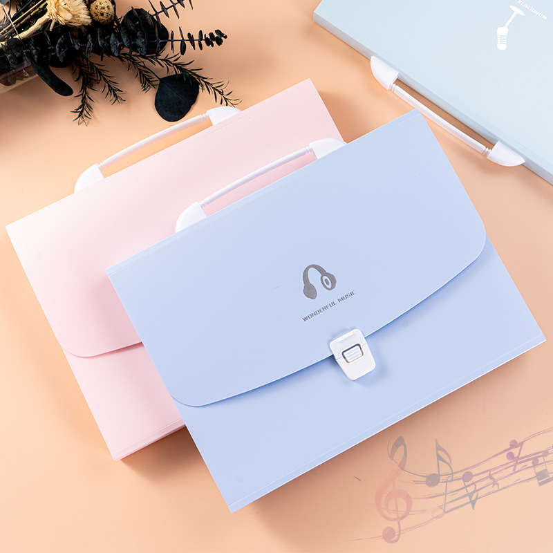 Bolsa de almacenamiento de papel portátil de gran capacidad clasificación de 13 capas bolsa de órgano simple A4 estudiante Carpeta de órgano azul