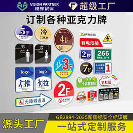 厂家定制亚克力标识牌定制推拉门牌科室牌公司定做UV打印牌标牌