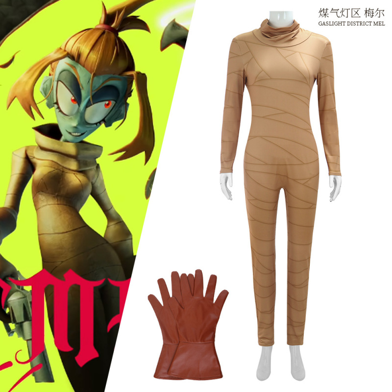 Gas Lamp Area American Comic Animation Character Mel Cos Suit Jumpsuit Halloween Carnival Stage Performance Costume Dress up