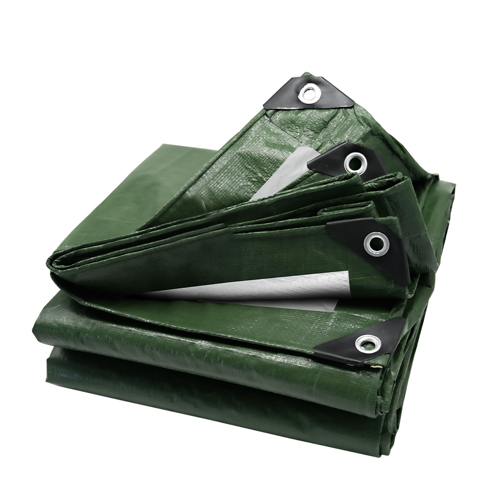 【盛品】批发塑料防雨布 加厚防水绿银篷布户外防晒遮阳绿银油布