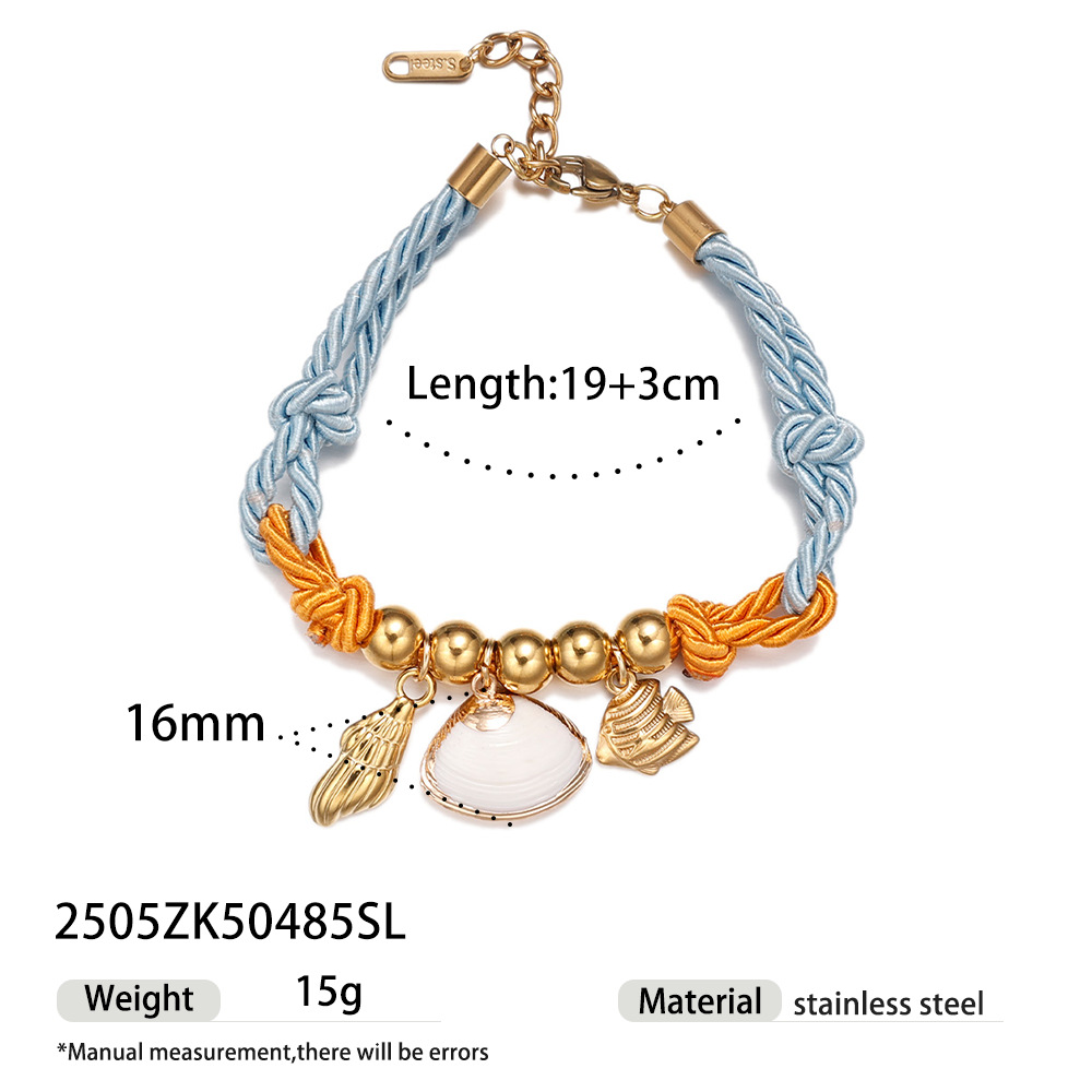 Tena Fashion Color Cuerda gruesa Tejida Cuerda de mano colorida Colgante de galvanoplastia de nicho de todo fósforo Moda para mujer Joyas transfronterizas