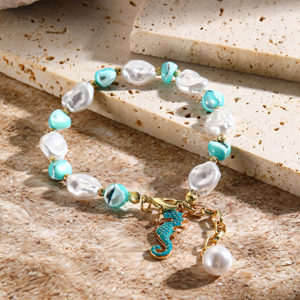 Shell Beaded Bracelet Colourful Seaside Summer Jewellery_voghion.com