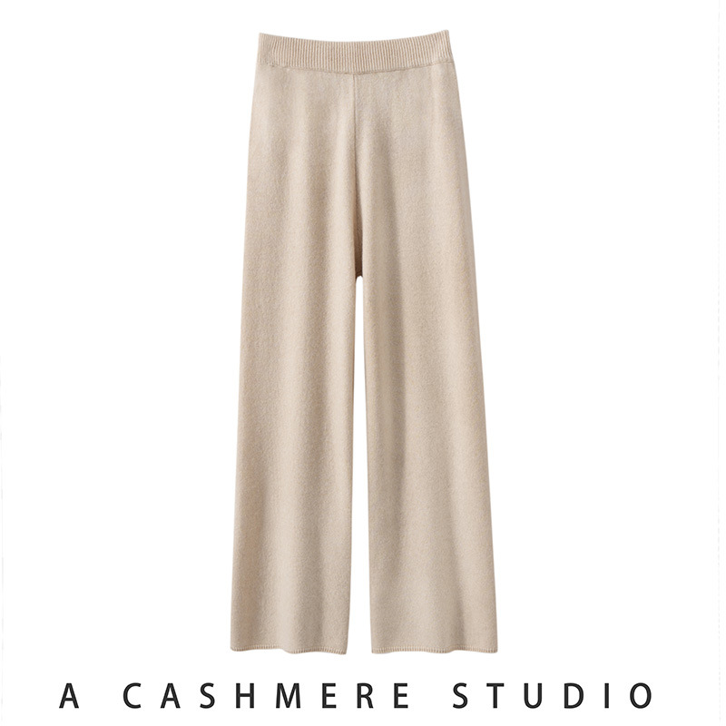So Comfortable to Wear ~ Cashmere Heavy Weight Thick Pants for Women, Suitable for Outdoor Wear, Wide-Leg Pants, Slimming High-Waisted for Autumn and Winter