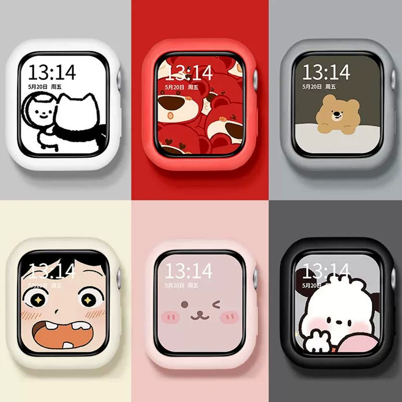 Полуупаковка TPU чехол для часов подходит для Apple iwatchs10 защитный чехол s9 мягкий шелк конфета цвет s8 защитный чехол