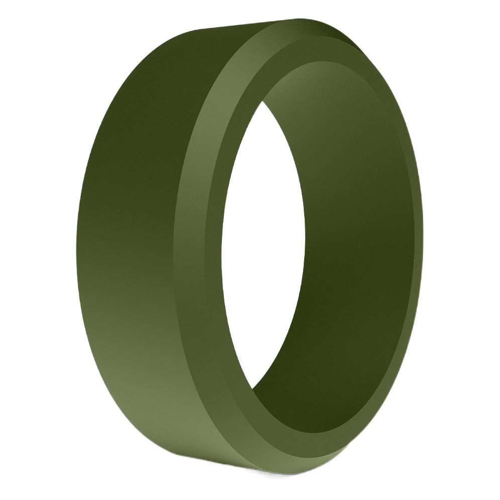 Anillo de silicona para hombre de 8 mm de ancho con borde biselado, nuevo, en stock, anillo de silicona deportivo más vendido en Amazon