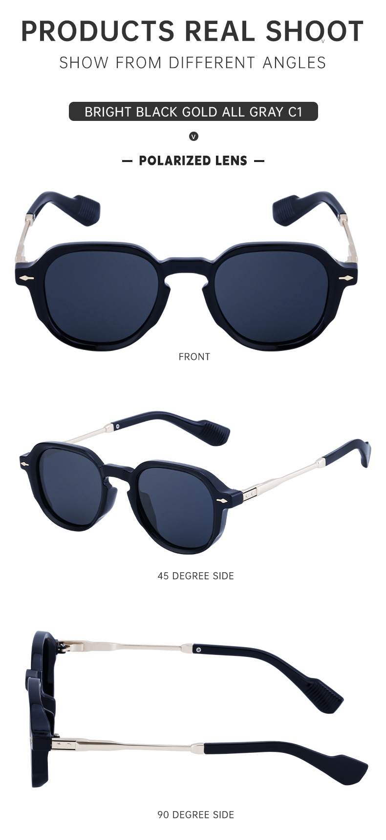 Neue europäische Mode polarisierte Sonnenbrillen vollständiger Rahmen Herren Outdoor-Sonnenbrillen Herren kleiner Rahmen Brille Sonnenbrillen