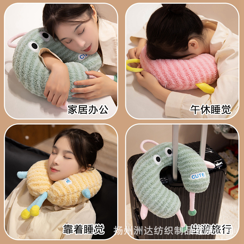 Cachemira adorable almohada en forma de U almohada de viaje almohada de cuello avión almohada de cuello almohada de siesta almohada de memoria almohada de algodón almohada de cuello