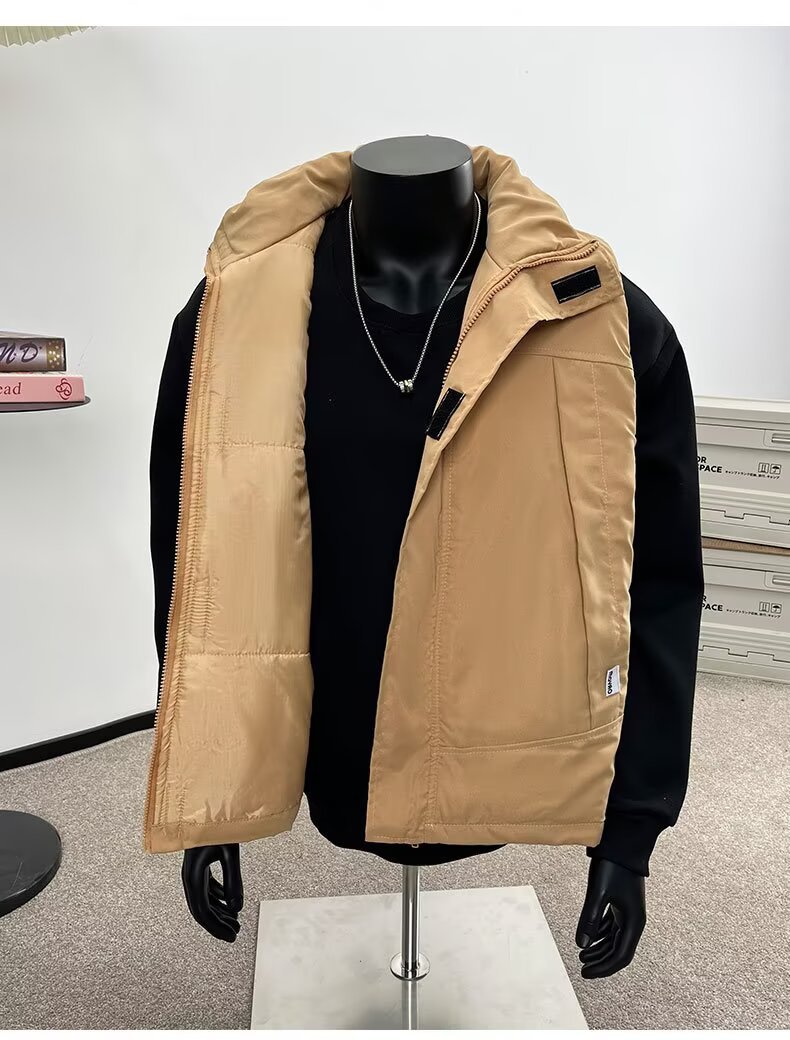 Primavera, otoño, invierno, chaleco de algodón de cuello vertical, chaqueta de chaleco suelta de moda para hombres, chaqueta de pan de caballo para hombres, chaqueta de pan
