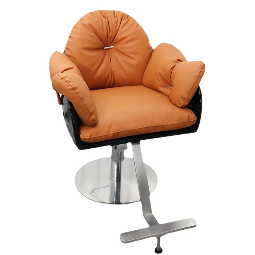 Barbería SILLA DE ACERO INOXIDABLE peluquería especial de gama alta de fibra de vidrio corte de pelo taburete Área de planchado de pelo asiento de elevación