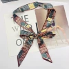 Navy yellow silk scarf