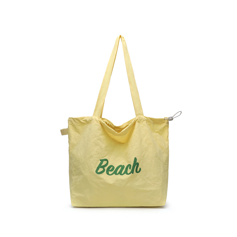 Lazy Canvas Bag Women's Bag Korean Style Letter Shoulder Bag Chic Versatile Tote Bag Large Capacity Student Shopping Bag