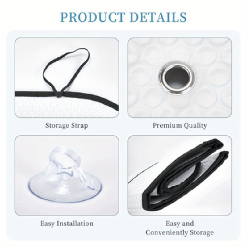 Cross-Border Hot-Selling Front Windshield Heat-Insulating Sunshade Car Universal Aluminum Foil Sunshade Easy to Install and Store