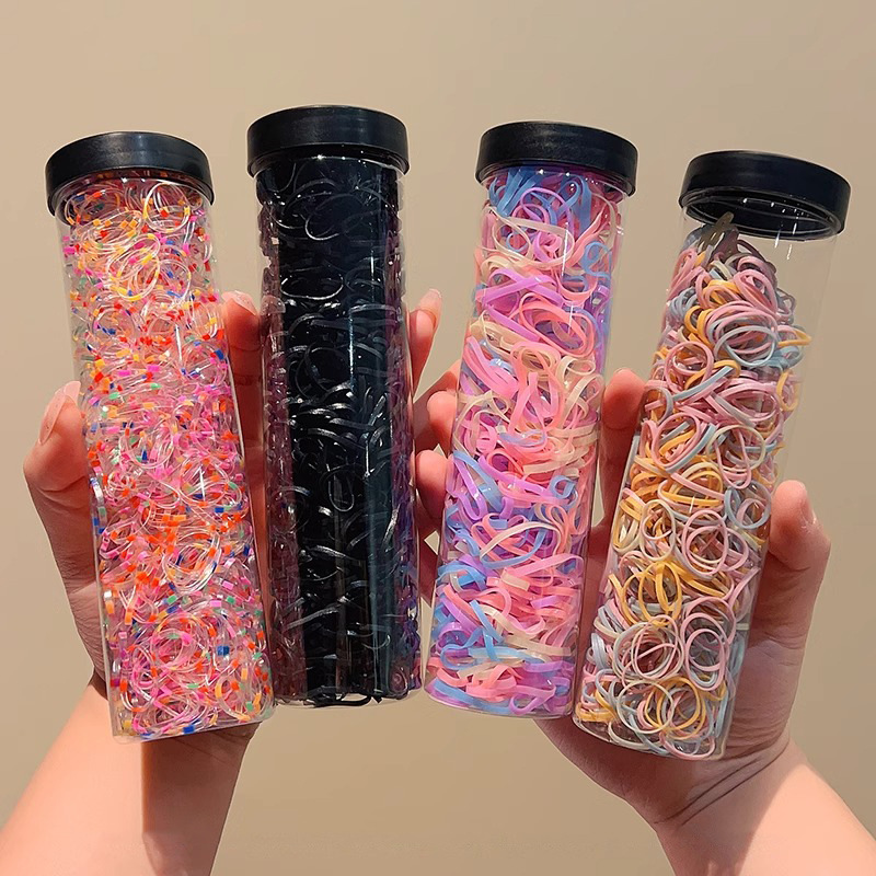 Cuerda para la cabeza con lazo para el cabello con cola de caballo para niños pequeños 2025 nueva banda de goma desechable para bebés cuerda para el cabello con funda de cuero pequeña duradera