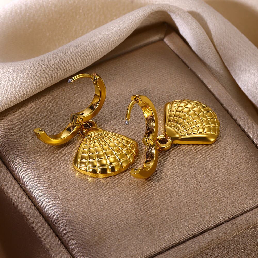 8g Weight 0.03µm-0.05µm Gold Plating Thickness PVD Coated Real Gold Plated Tortoise Starfish Hippocampus 304 Stainless Steel Marine Style Modern Style Waterproof Non Tarnish Drop Earrings