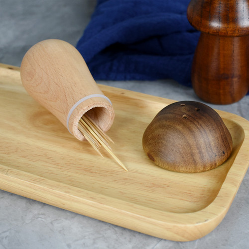 New product launch wooden toothpick holder creative mushroom simple toothpick jar Japanese style personalized household toothpick box