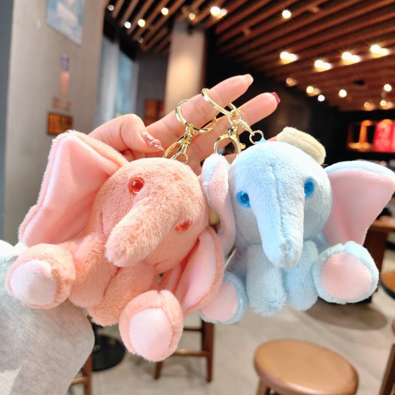 Plush Material 1 Piece Cute Elephant Plush Unisex Bag Pendant Keychain