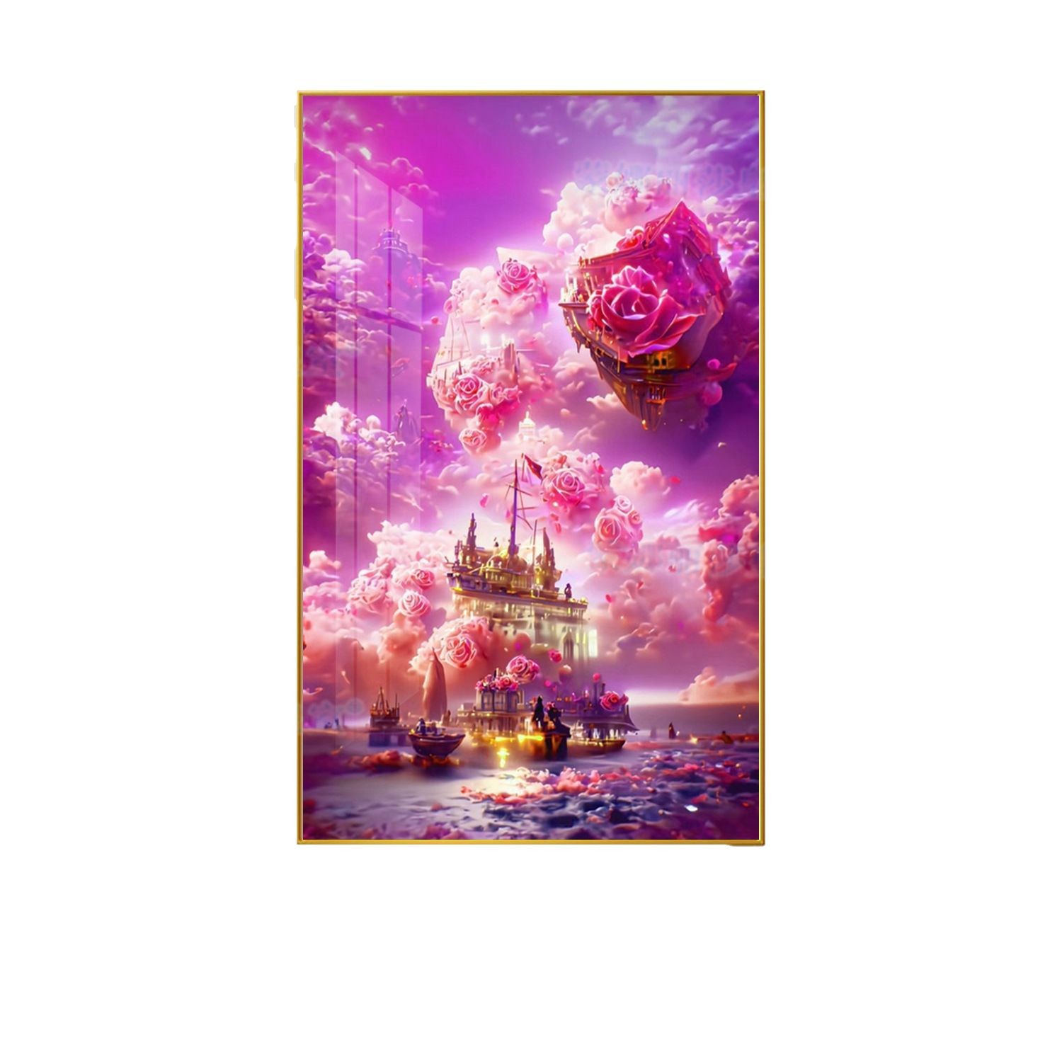 Mona Lisa real punto de cruz rosa flor mar nuevo hermoso salón decoración de entrada hecho a mano punto de cruz image 5