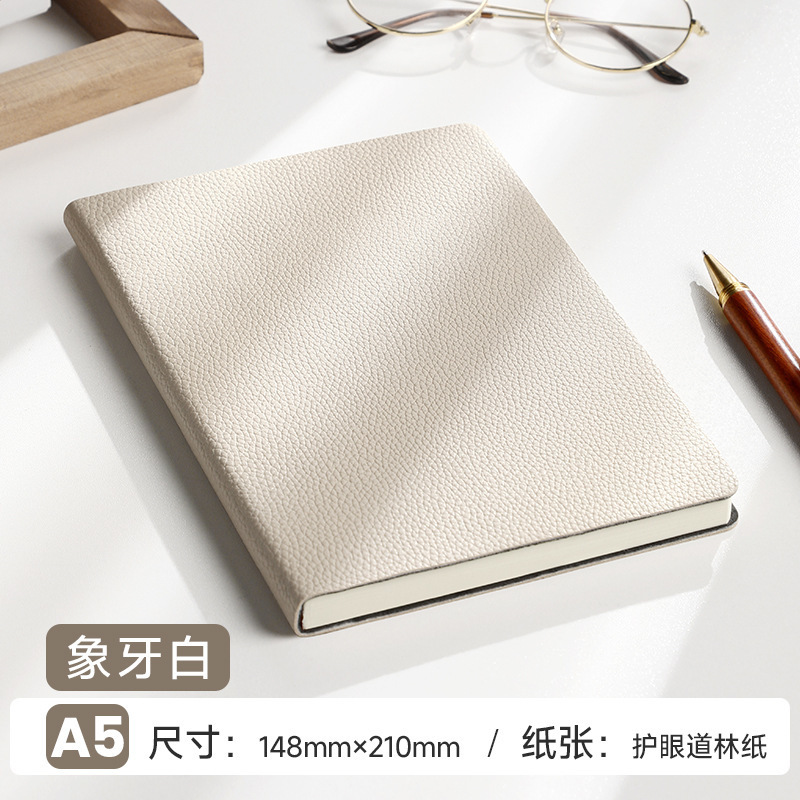 2025笔记本A5本子荔枝纹高颜值软皮面记事本商务办公可定制印logo|undefined
