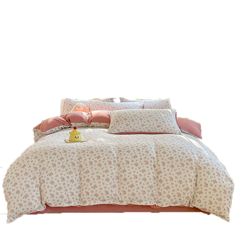 Duvet cover set double-layer, student bedding 3/4-piece — floral designs, multiple sizes
