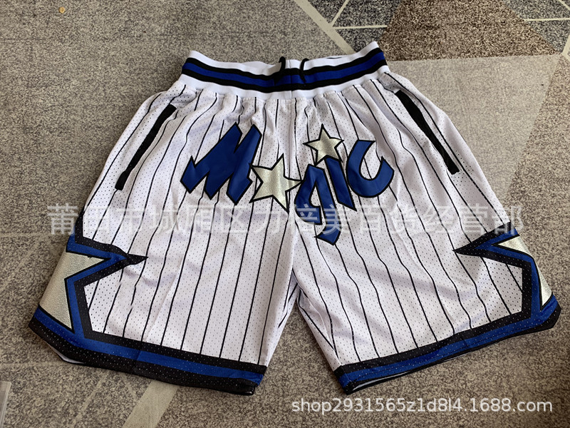 Comercio exterior pantalones de fútbol al por mayor Warriors Lakers 76 caliente Raptor mágico bolsillo bordado pantalones cortos pantalones de baloncesto NFL