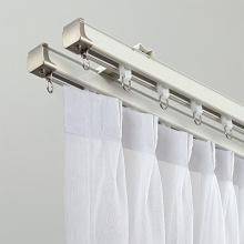 厂家批发铝合金静音窗帘轨道双轨道静音窗帘滑轨单轨双轨顶装轨道