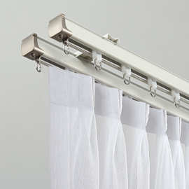 厂家批发铝合金静音窗帘轨道双轨道静音窗帘滑轨单轨双轨顶装轨道